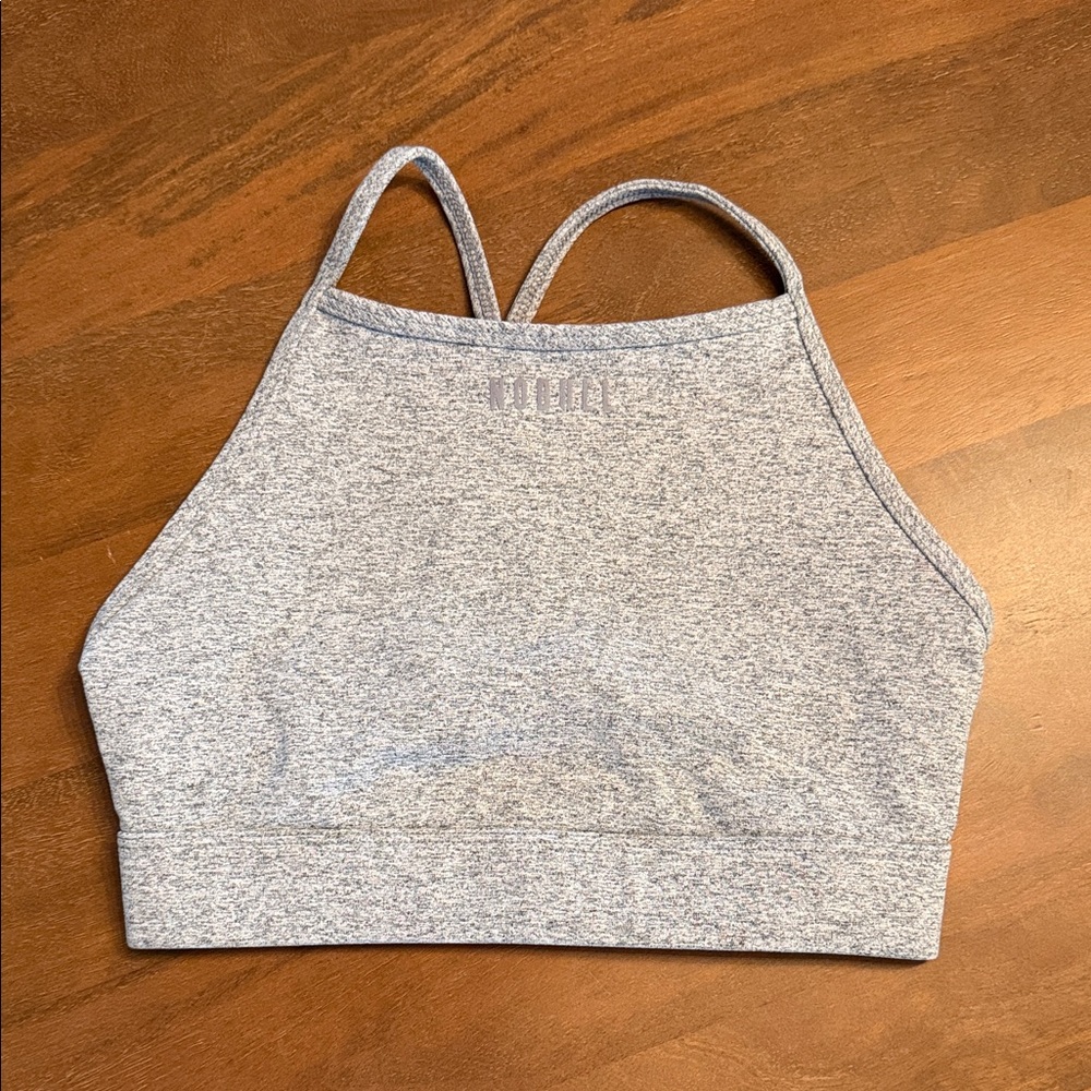 NOBULL high-neck sports bra in heather gray